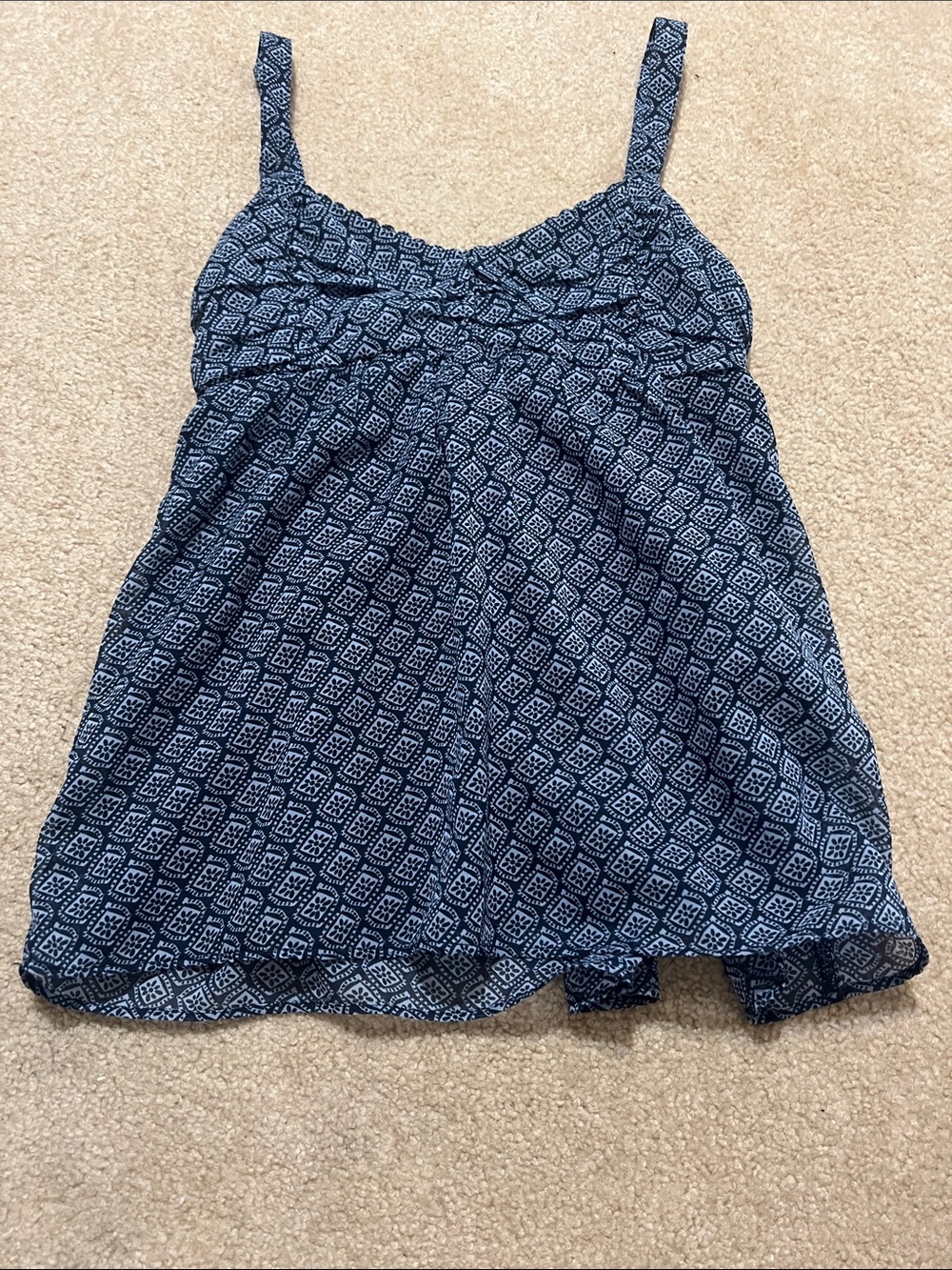 Hollister Navy Blue Printed Sundress